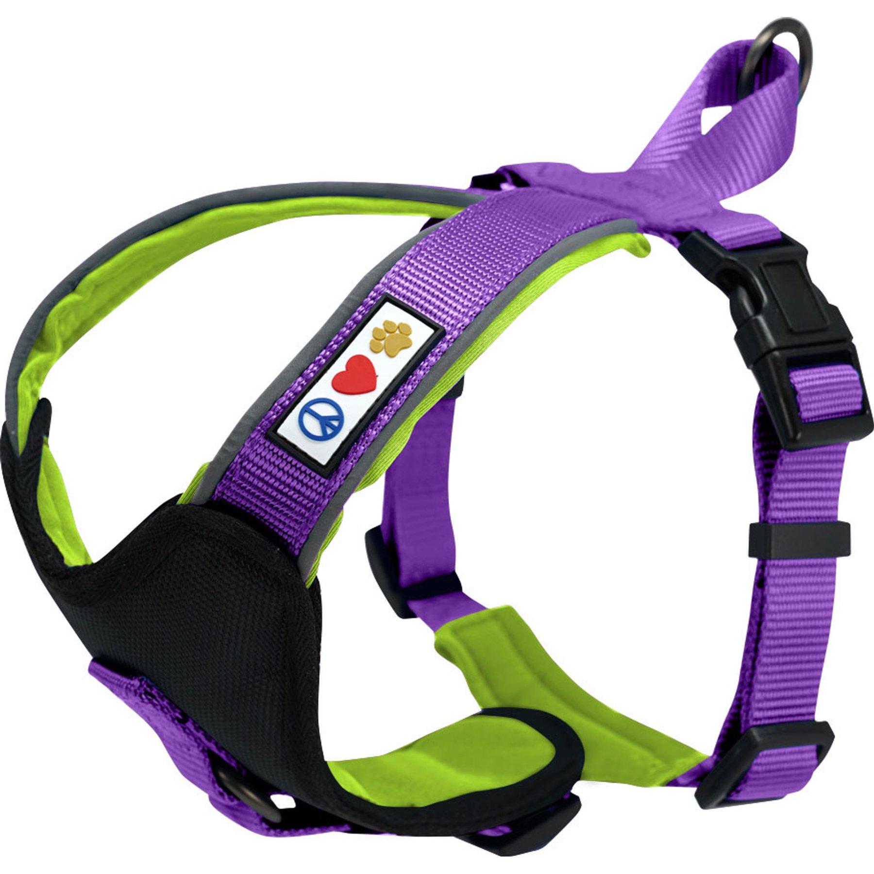 Pawtitas Nylon Reflective Back Clip Dog Harness, Purple, XX-Small: 12 to 15-in chest
