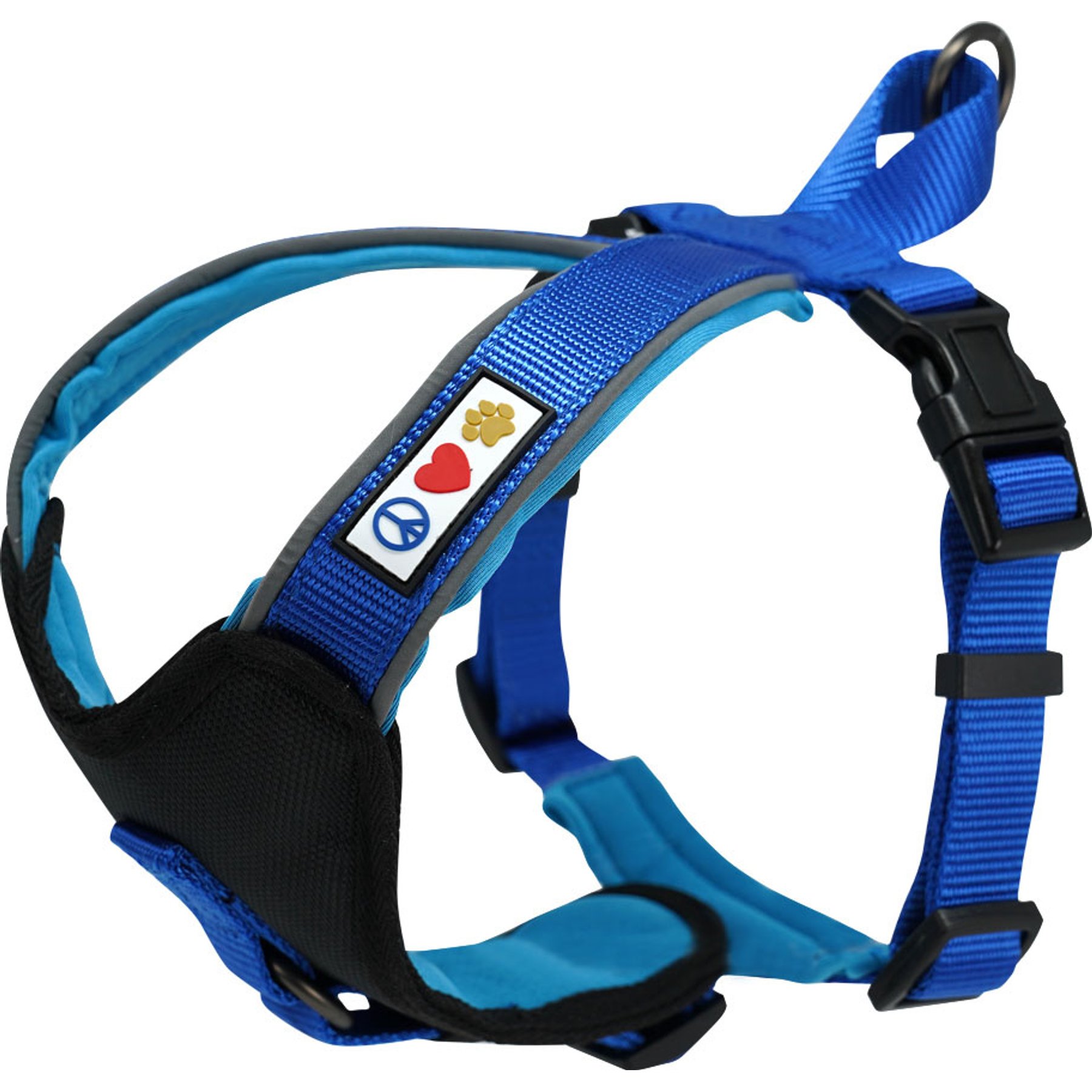 Pawtitas Nylon Reflective Back Clip Dog Harness, Blue, Medium: 21 to 28-in chest