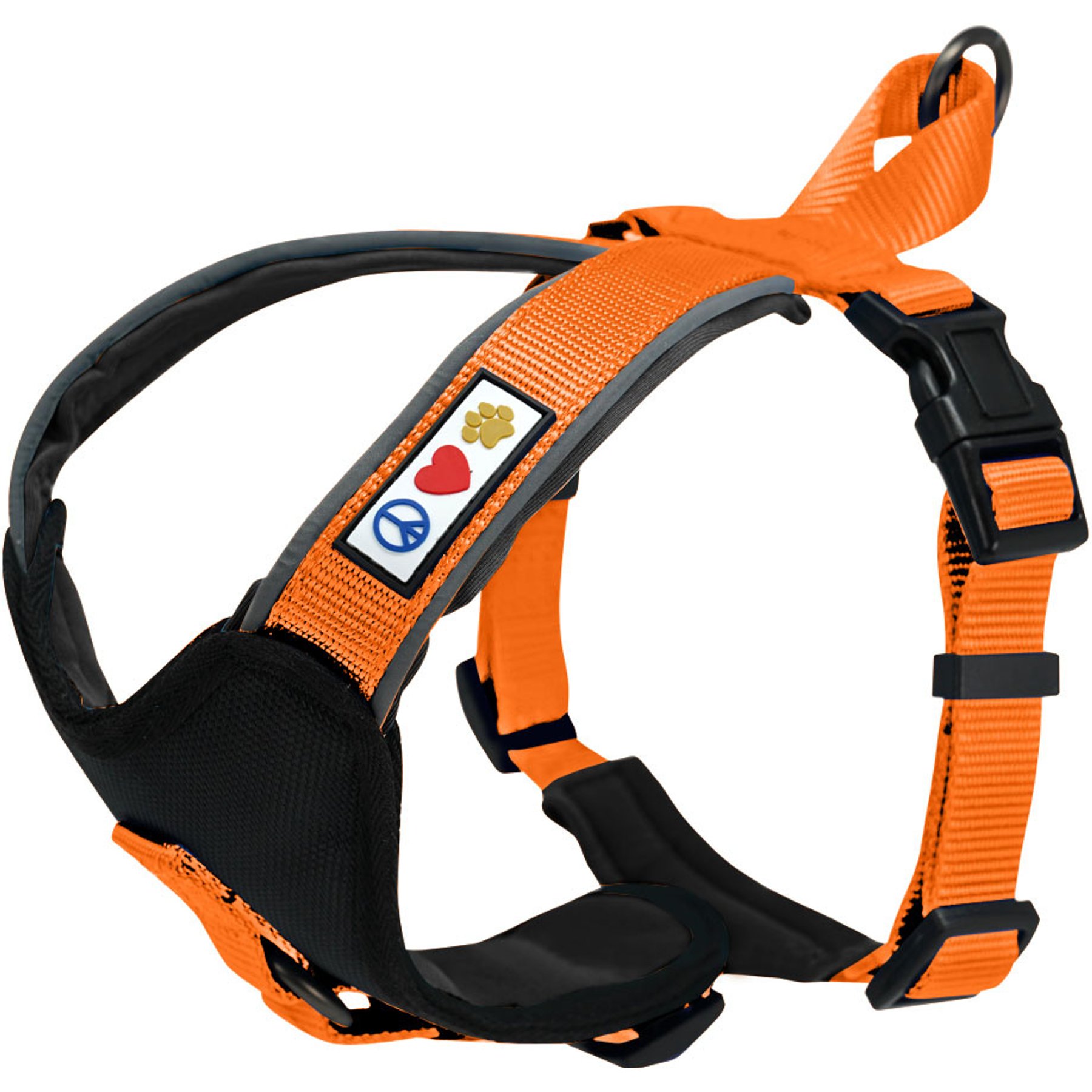 Pawtitas Nylon Reflective Back Clip Dog Harness, Orange, Small: 16 to 20-in chest