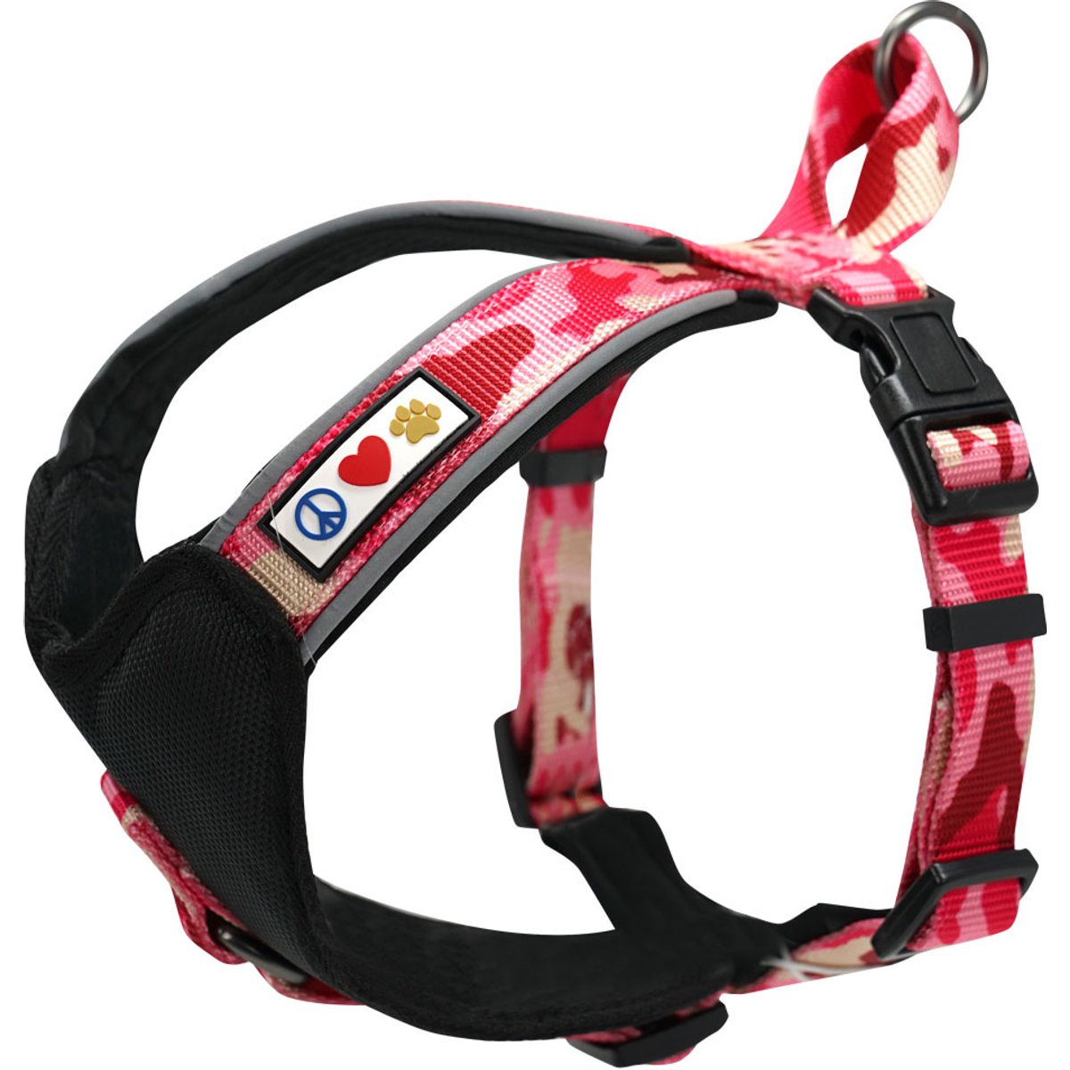 Pawtitas Nylon Reflective Back Clip Dog Harness, Pink Camo, Large: 28 to 35-in chest