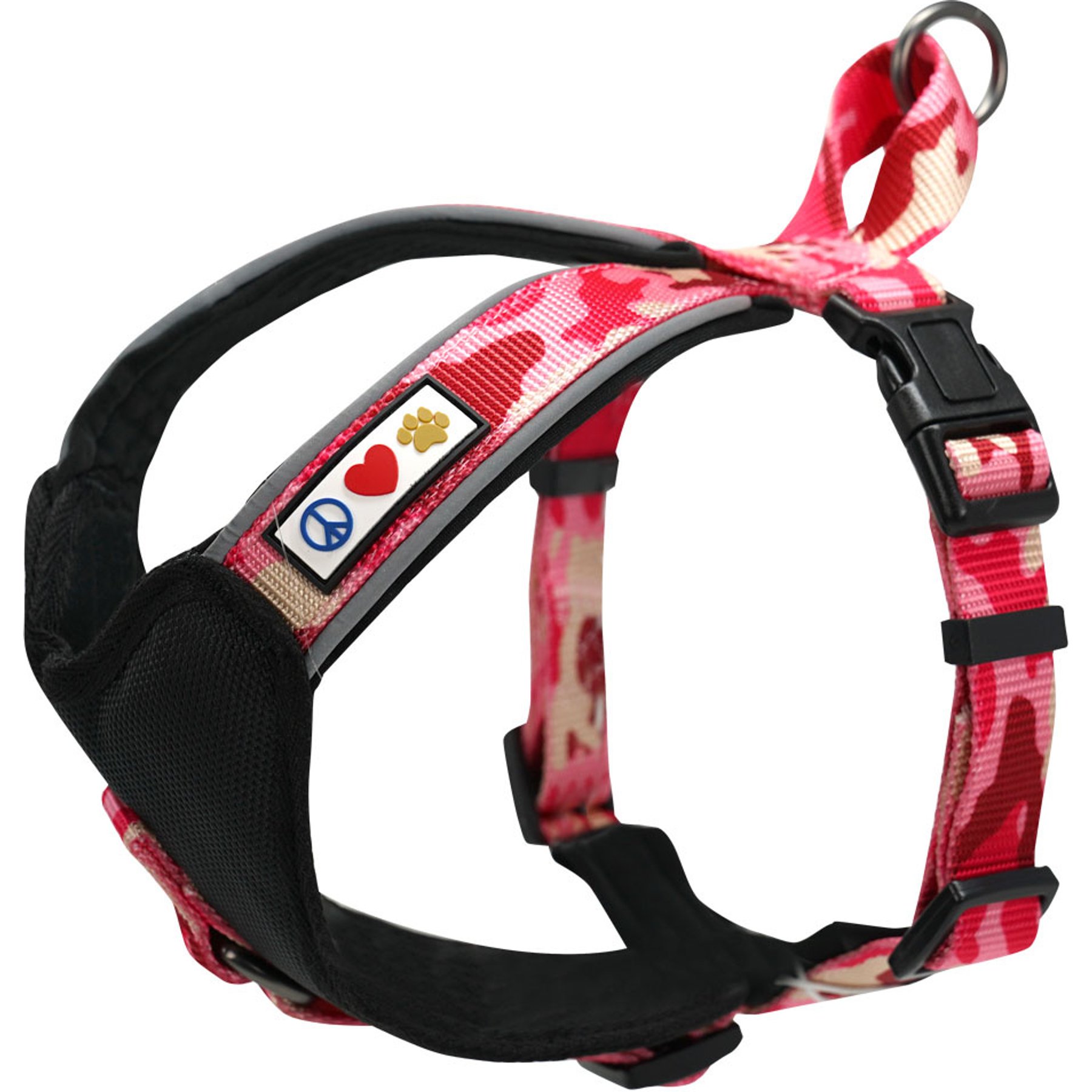 Pawtitas Nylon Reflective Back Clip Dog Harness, Pink Camo, Large: 28 to 35-in chest
