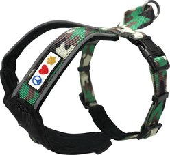 Pawtitas Nylon Reflective Back Clip Dog Harness, Green Camo, Small: 18 to 22-in chest 