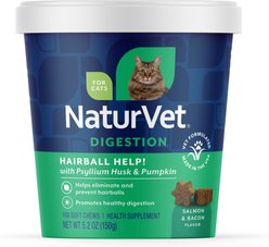 NaturVet Hairball Aid Supplement for Cats, 100 count