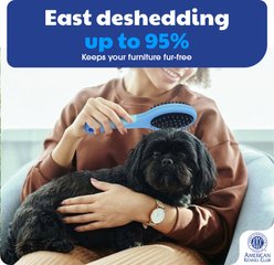 American Kennel Club 2-in-1 Deshedding & Detangling Dog Grooming Brush with Dense Nylon Bristles slide 2 of 6