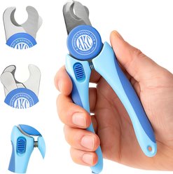 American Kennel Club Non-Slip Grip Stainless Steel Blades Dog & Cat Nail Clippers with Safety Guard & Nail File