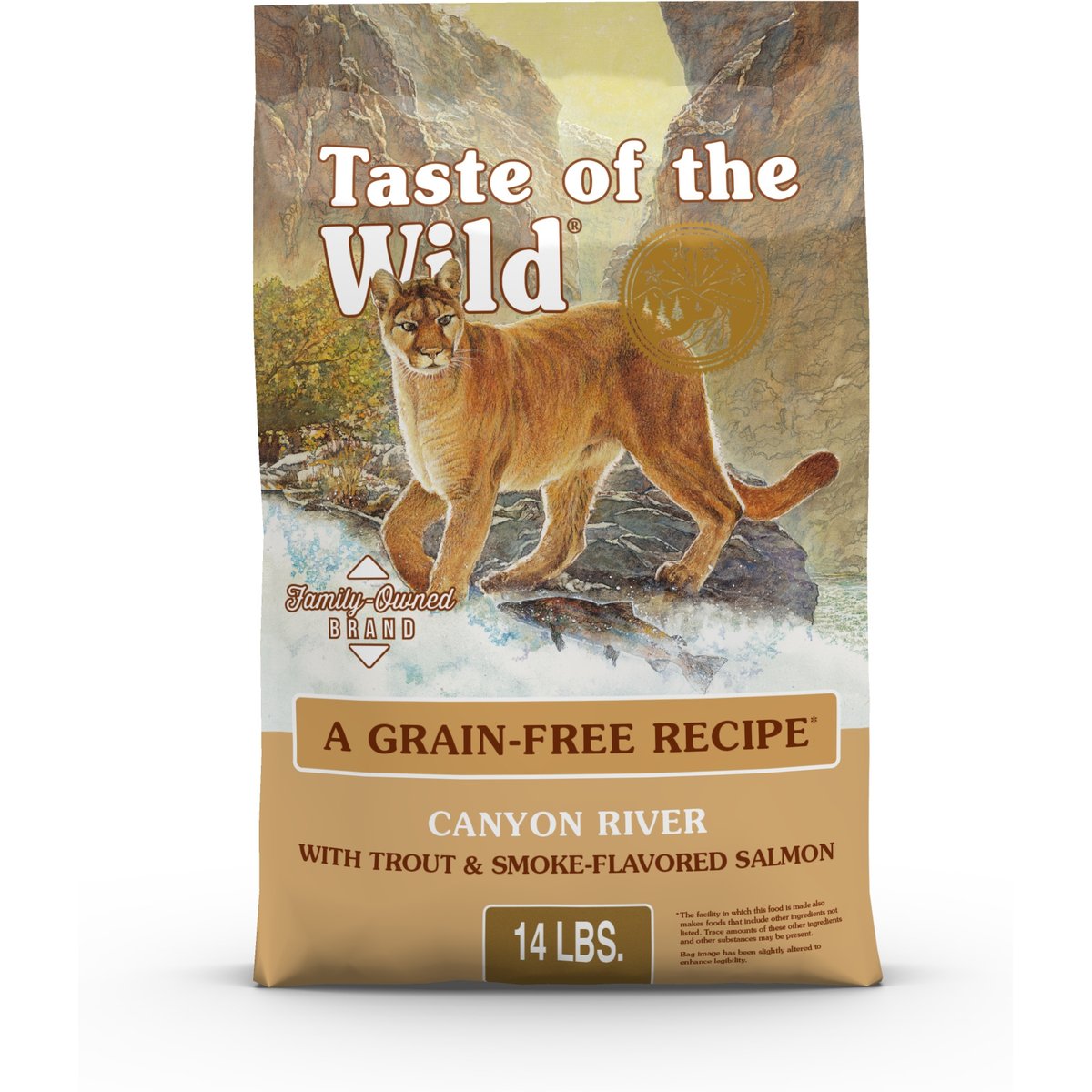 Taste of the Wild Canyon River Trout & Smoke-Flavored Salmon All Life Stages Grain-Free Recipe Dry Cat Food, 14-lb bag