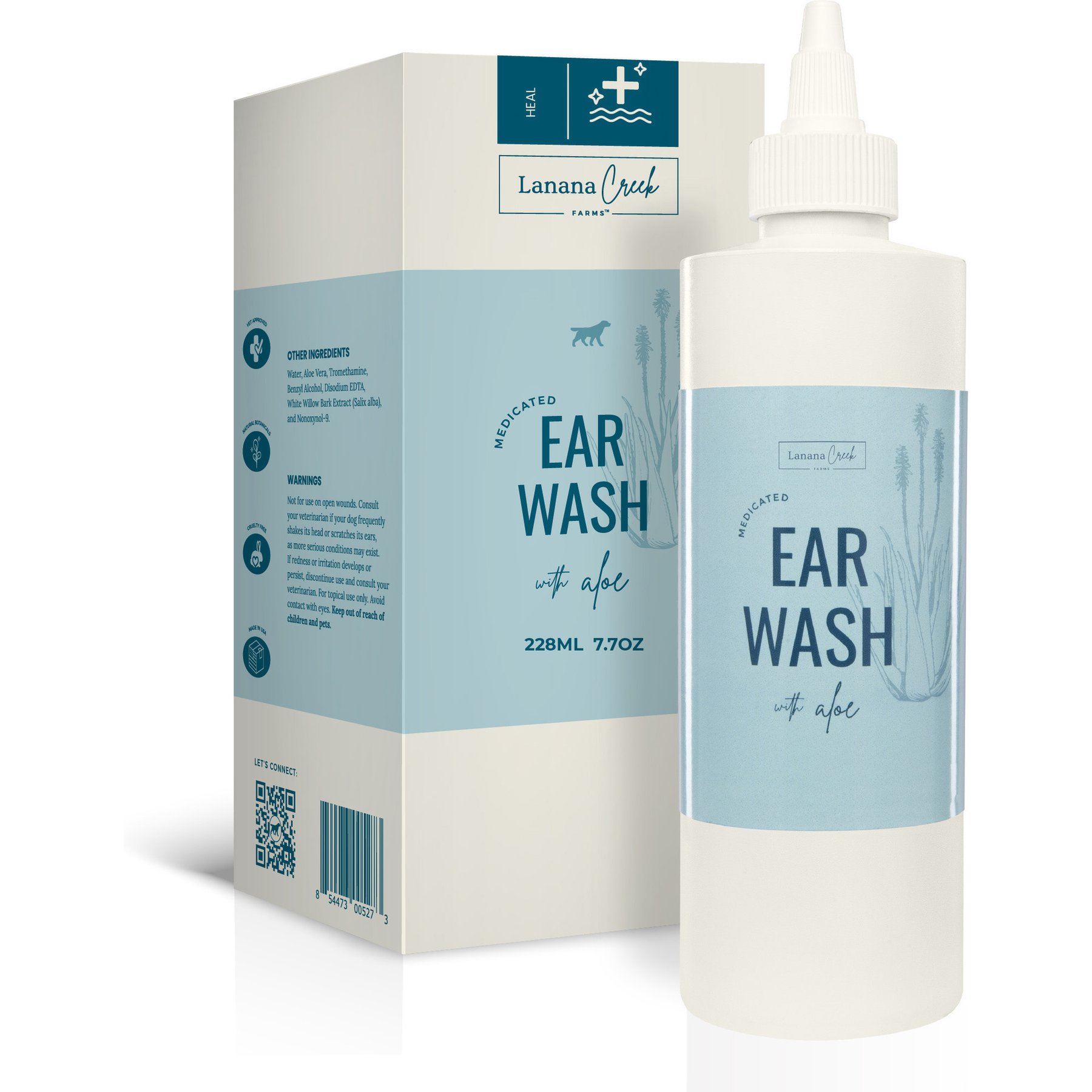 Lanana Creek Farms Medicated Dog Ear Wash, 7.7-fl oz bottle