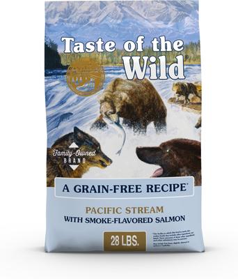 Taste of the Wild Pacific Stream Smoke-Flavored Salmon Grain-Free Dry Dog Food, 28-lb bag
