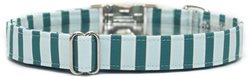 Zaley Designs Stripes Cotton Adjustable Dog Collar, Light Blue/Teal, Medium: 13 to 20-in neck, 1-in wide slide 2 of 5