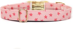 Zaley Designs Hot Stars Cotton Adjustable Dog Collar, Pink, Medium: 13 to 20-in neck, 1-in wide slide 2 of 5