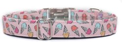 Zaley Designs Ice Cream Cones Cotton Adjustable Dog Collar, Pink, Large: 15 to 25-in neck, 1-in wide slide 2 of 4