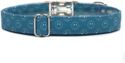 Zaley Designs Smiles Cotton Adjustable Dog Collar, Navy Blue/White, Medium: 13 to 20-in neck, 1-in wide slide 2 of 5