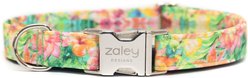 Zaley Designs Tropical Floral Cotton Adjustable Dog Collar, Multicolor, Medium: 13 to 20-in neck, 1-in wide