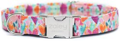 Zaley Designs Hearts Cotton Adjustable Dog Collar, Multicolor, Large: 15 to 25-in neck, 1-in wide
