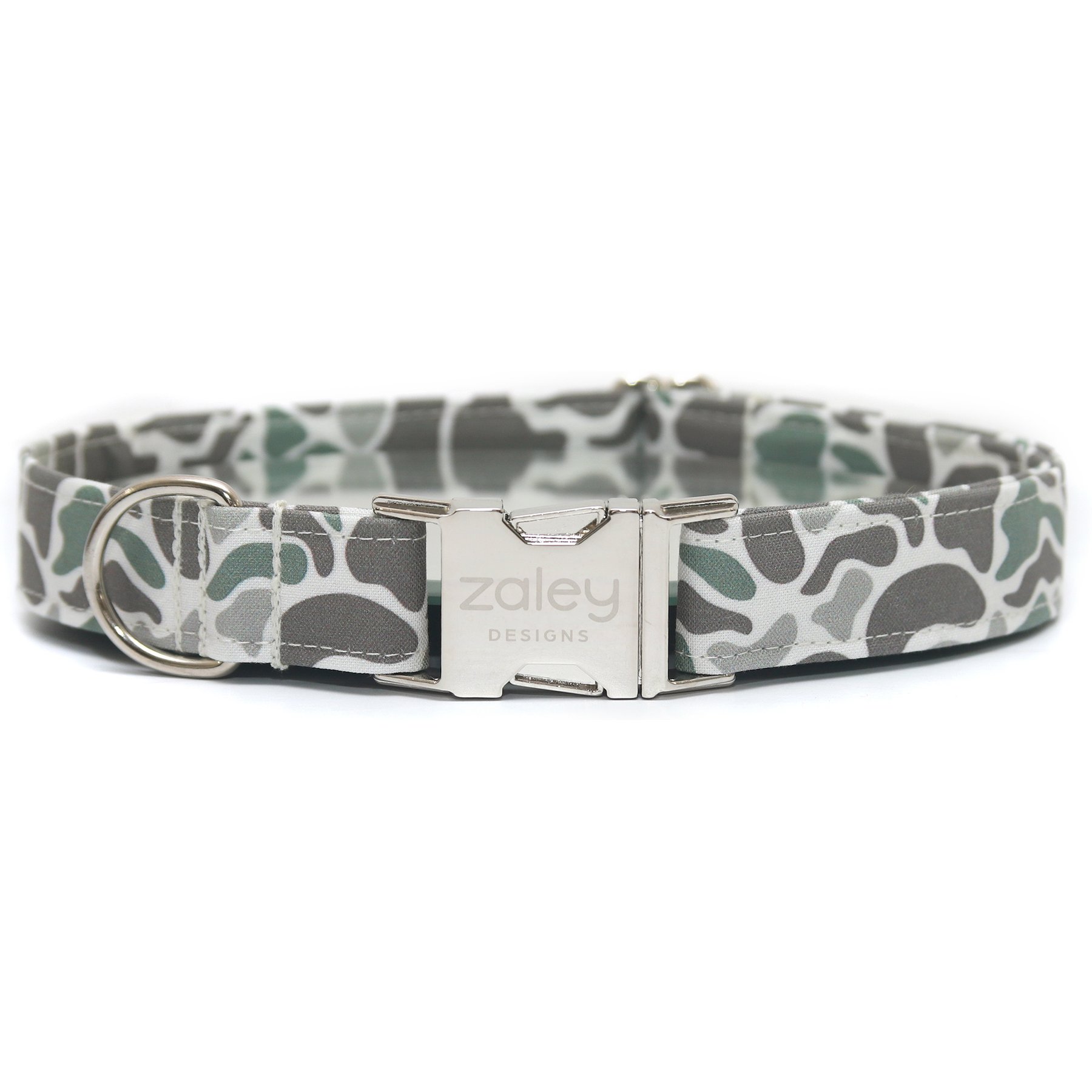 Zaley Designs Old School Camouflage Cotton Adjustable Dog Collar, Tan, Small: 10 to 14-in neck, 3/4-in wide