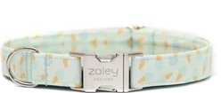 Zaley Designs Ice Cream Cones Cotton Adjustable Dog Collar, Blue, Small: 10 to 14-in neck, 3/4-in wide