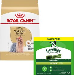 Royal Canin Yorkshire Terrier Adult Dry Food + Greenies Teenie Dental Dog Treats
