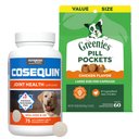 Nutramax Cosequin DS Plus MSM & Hyaluronic Acid (HA) Joint Health Supplement + Greenies Pill Pockets Canine Chicken Flavor Dog Treats