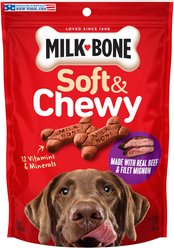 Milk-Bone Soft & Chewy Beef & Filet Mignon Recipe Chuck Roast Dog Treats, 5.6-oz bag