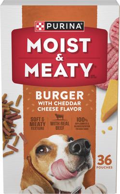 Moist & Meaty Burger with Cheddar Cheese Flavor Dry Dog Food, 6-oz pouch, case of 36