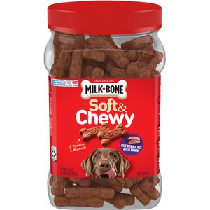Milk-Bone Soft & Chewy Beef & Filet Mignon Recipe Chuck Roast Dog Treats, 25-oz tub