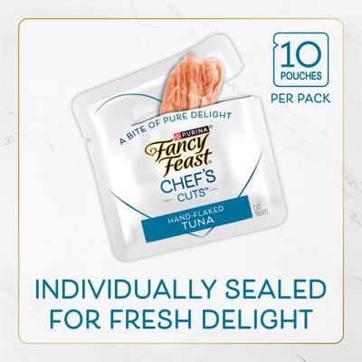 Show full view: Purina Fancy Feast Chef's Cuts Real Hand-Flaked Natural Tuna Soft & Chewy Cat Treat, 10 count  slide 6 of 10