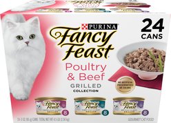 Fancy Feast Grilled Poultry & Beef Feast Variety Pack Canned Cat Food, 3-oz, case of 24