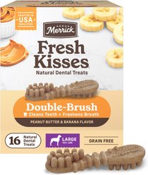 Merrick Fresh Kisses Peanut Butter & Banana Large Dental Dog Treats, 16 count slide 1 of 7