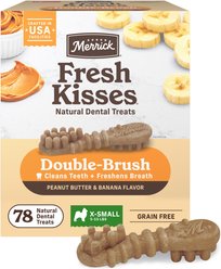 Merrick Fresh Kisses Peanut Butter & Banana X-Small Dental Dog Treats, 78 count