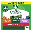 Greenies Natural Dental Care Regular Size Sweet Potato Original Chicken & Blueberry Dental Dog Treats, 36 count