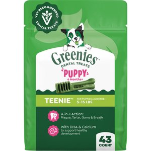 Greenies Natural Teenie Puppy Dental Dog Treats, 43 count