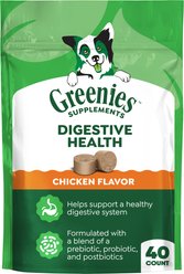 Greenies Digestive Health Chicken Flavored Soft Chew Digestive Supplement for Dogs, 40 count