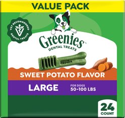 Greenies Sweet Potato Natural Large Dental Dog Treats, 24 count