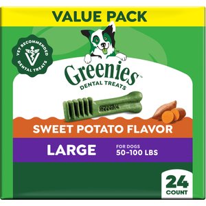 Greenies Sweet Potato Natural Large Dental Dog Treats, 24 count