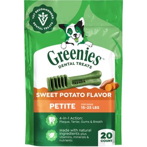 Greenies Petite Sweet Potato Natural Dental Dog Treats, 20 count