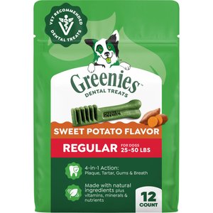 Greenies Regular Sweet Potato Natural Dental Dog Treats, 12 count