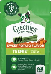 Greenies Teenie Sweet Potato Natural Small Dental Dog Treats, 43 count