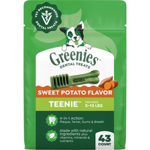 Greenies Teenie Sweet Potato Natural Small Dental Dog Treats, 43 count