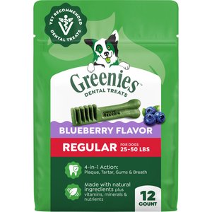 Greenies Blueberry Regular Dental Dog Treats, 12 count
