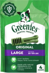 Greenies Large Natural Original Chicken Flavor Dental Dog Treats, 4 count