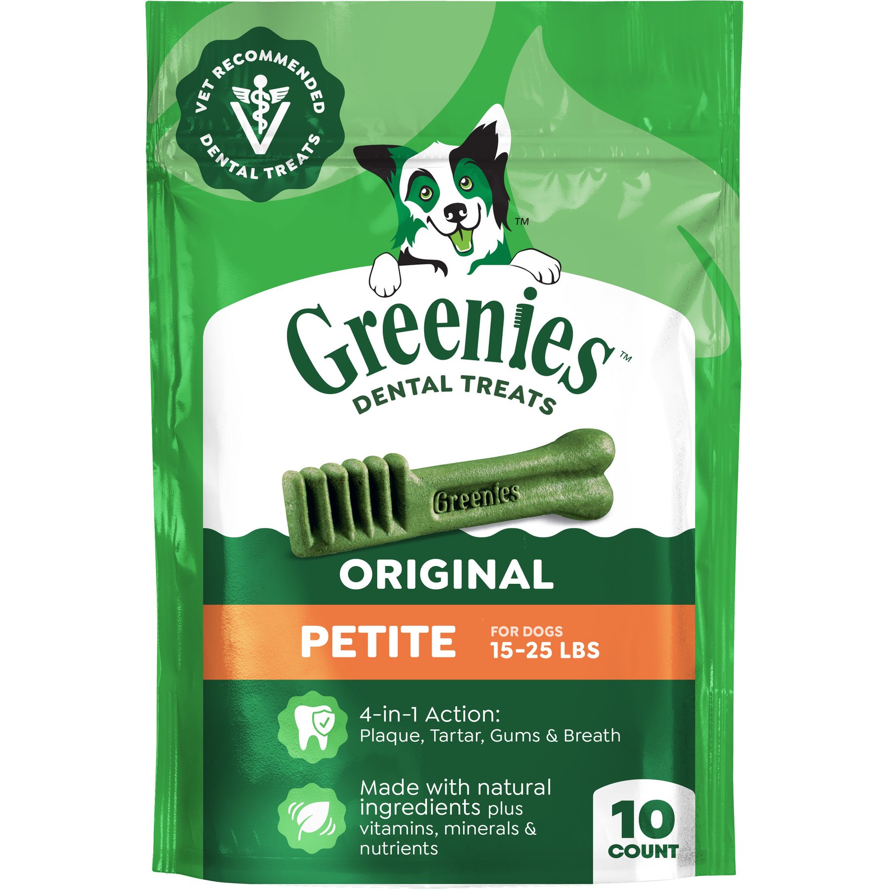 Greenies Petite Natural Original Chicken Flavor Dental Dog Treats, 10 count