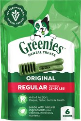 Greenies Regular Natural Original Chicken Flavor Dental Dog Treats, 6 count