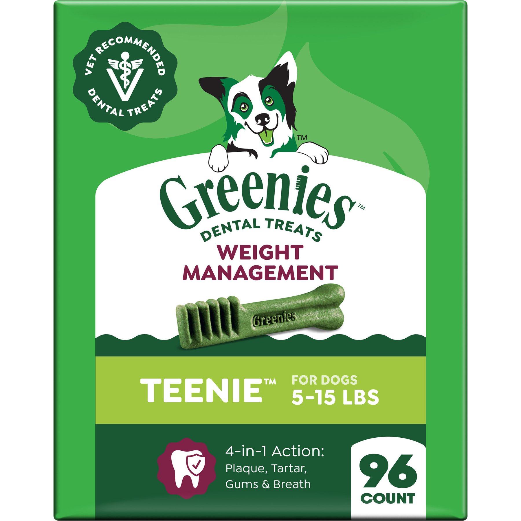 Greenies Weight Management Teenie Dental Dog Treats, 27-oz, 96 chews