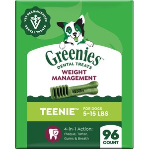 GREENIES Weight Management Natural Teenie Dental Dog Treats, 96