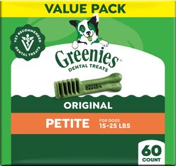 Greenies Petite Natural Original Chicken Flavor Dental Dog Treats, 60 count