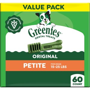 Greenies Petite Natural Original Chicken Flavor Dental Dog Treats, 60 count
