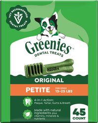 Greenies Petite Natural Original Chicken Flavor Dental Dog Treats, 45 count