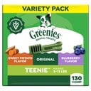 Greenies Natural Dental Care Teenie Size Sweet Potato Original Chicken & Blueberry Dental Dog Treats, 130 count