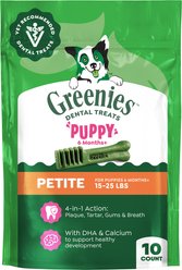 Greenies Natural Petite Puppy Dental Dog Treats, 10 count