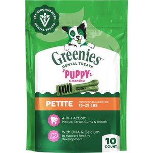 Greenies Natural Petite Puppy Dental Dog Treats, 10 count